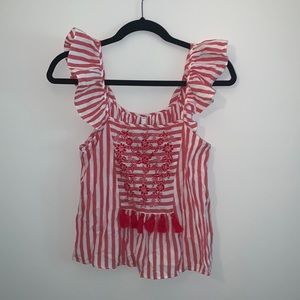 Zara Ruffle Sleeve Top